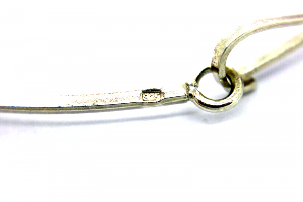 Schmuckset mit Geometrischen Bernsteinen - Halskette & Armband - Retro Vintage Design - 925er Silber